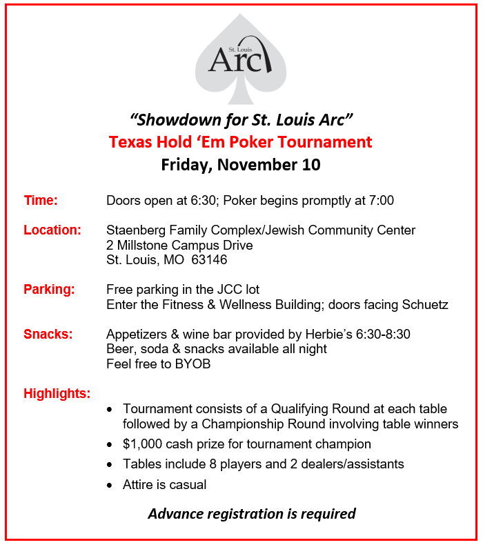 Texas Hold 'Em Poker Tournament St. Louis Arc